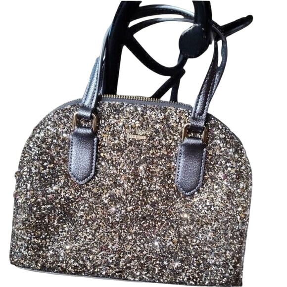 Kate Spade Mini Reiley Laurel Way Glitter Satchel crossbody Wristlet - Picture 10 of 11